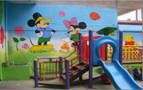 洪湖幼儿园室外彩绘